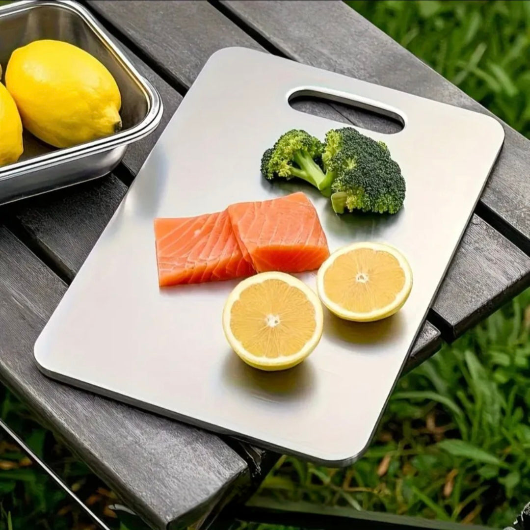 This Heavy Duty Titanium Steel Cutting Board Set